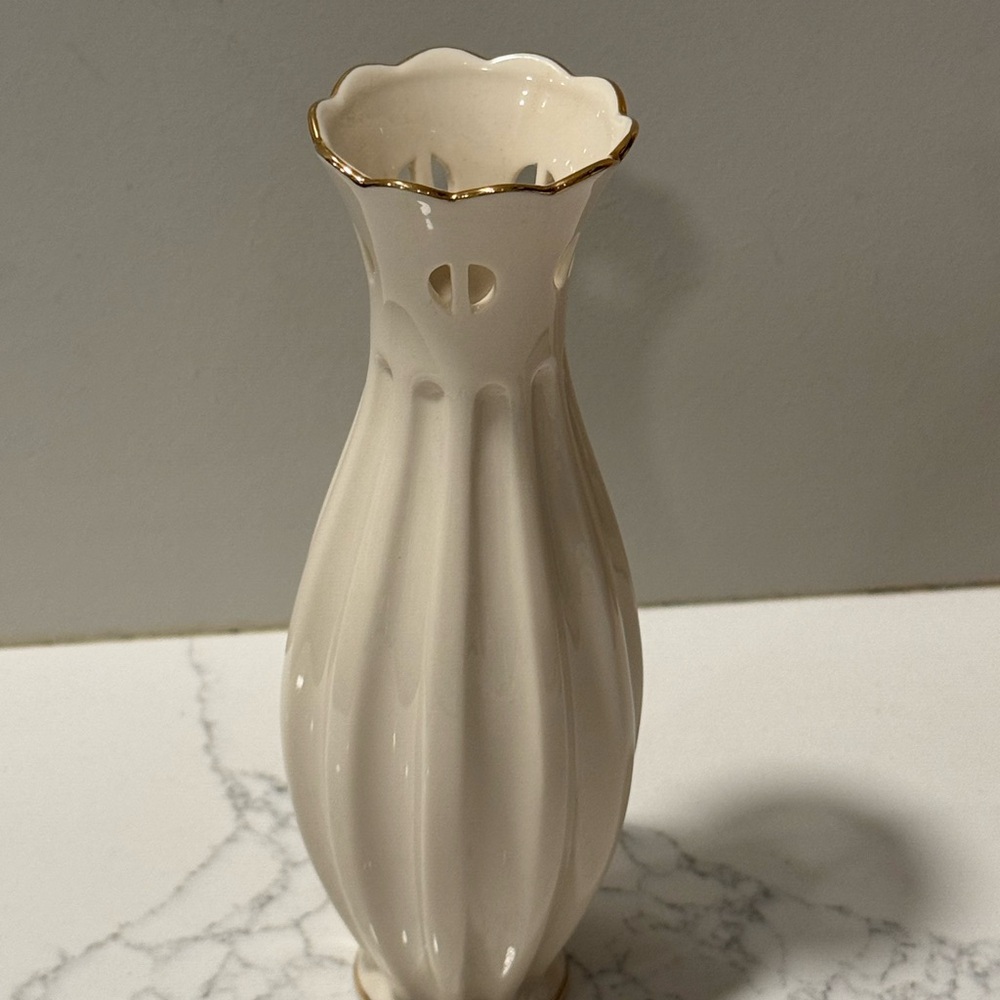 Lenox Ivory and Gold Trim Bud Vase - Picture 2 of 6